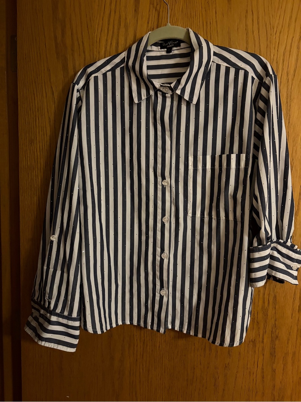Velvet Heart Navy & White Striped Button-Down Shirt